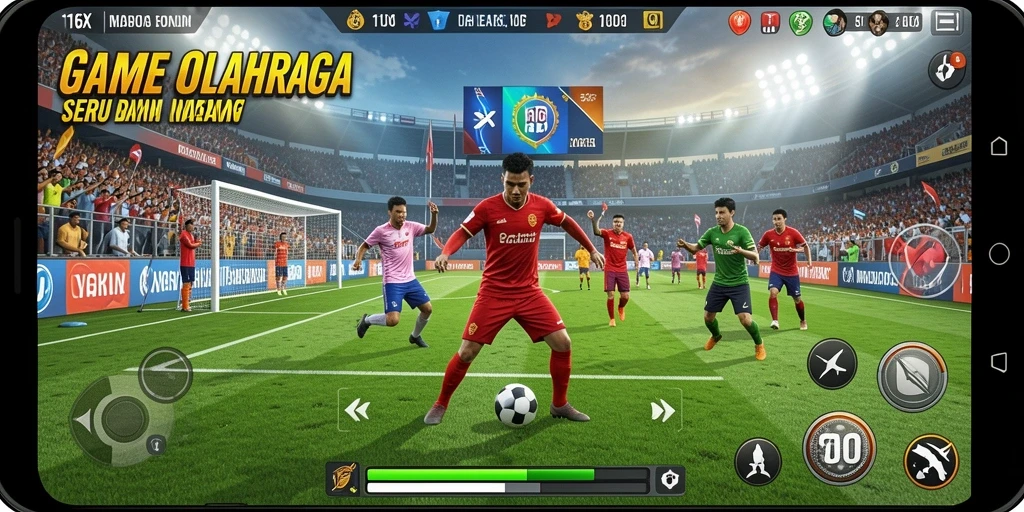 Tampilan gameplay seru 116X dengan aksi olahraga penuh tantangan.