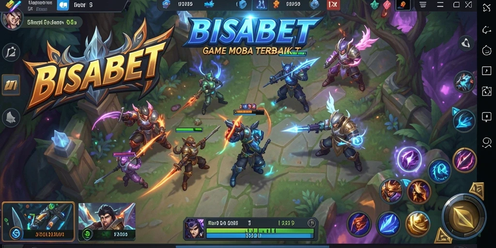 Screenshot gameplay BISABET menampilkan aksi seru di arena MOBA.