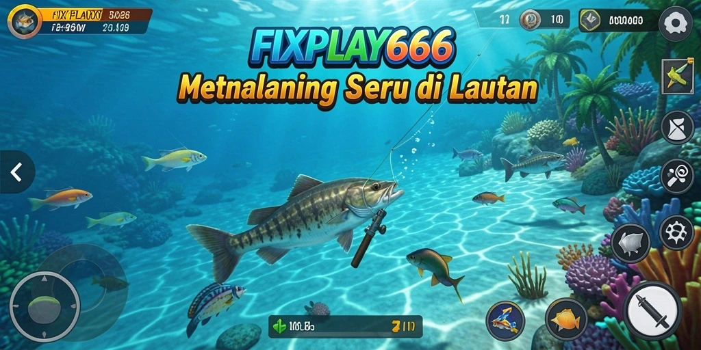 Tampilan gameplay FIXPLAY666 yang menarik saat memancing di laut.