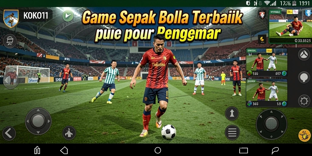Tampilan gameplay menarik KOKO11 dengan aksi sepak bola yang mendebarkan.