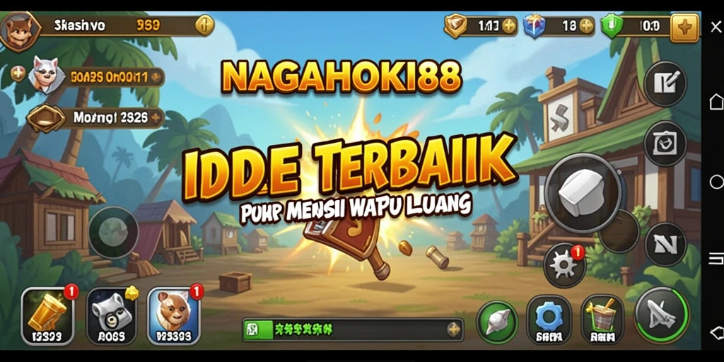 Screenshot gameplay NAGAHOKI88 menampilkan karakter dan sumber daya dalam permainan Idle.