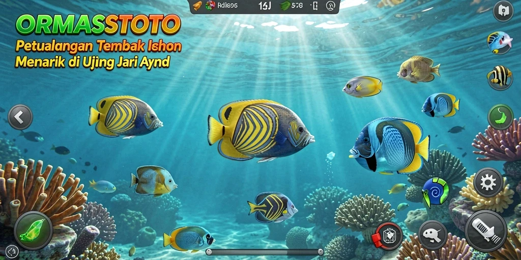 Screenshot gameplay ORMASSTOTO menampilkan aksi seru menembak ikan.