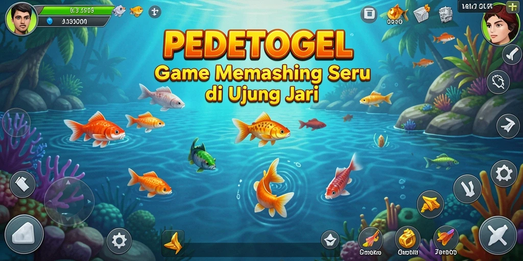 Tampilan screenshot utama PEDETOGEL menampilkan gameplay memancing yang seru.