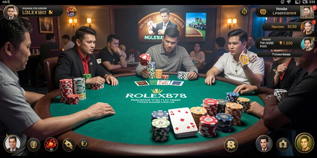 Tangkapan layar utama ROLEX878 dengan aksi seru gameplay Poker.