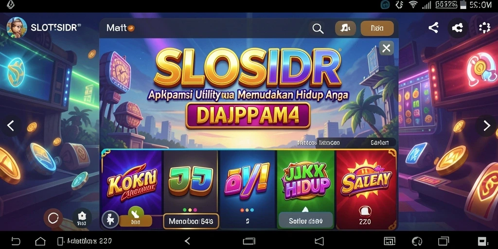 Tampilan utama SLOTSIDR dengan berbagai fitur Utility.
