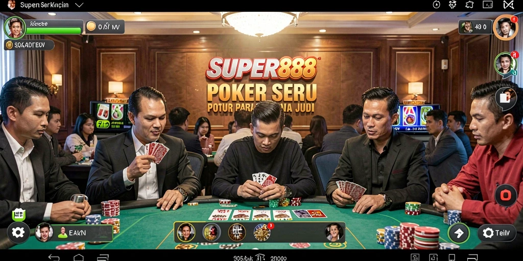 Tampilan gameplay <strong>Poker</strong> yang mendebarkan dan interaktif di SUPER88.