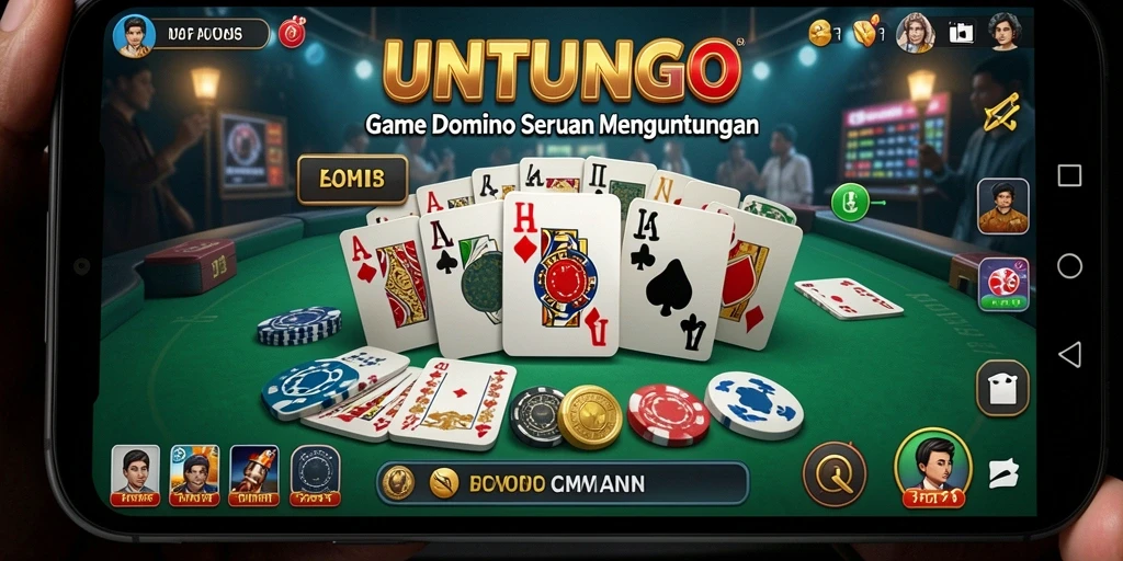 Screenshot gameplay UNTUNGGO yang menampilkan keseruan bermain Domino.